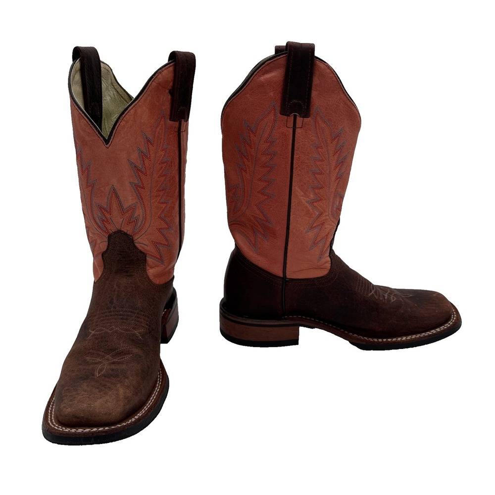 Corral/Brown,Brahma, two toned, Western cowboy Boot Size 7 woman, stampede